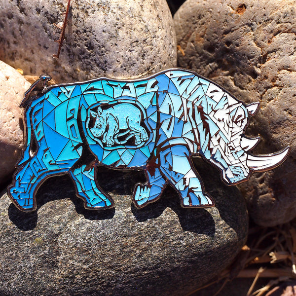 ICE - Pregnant Rhino enamel pin