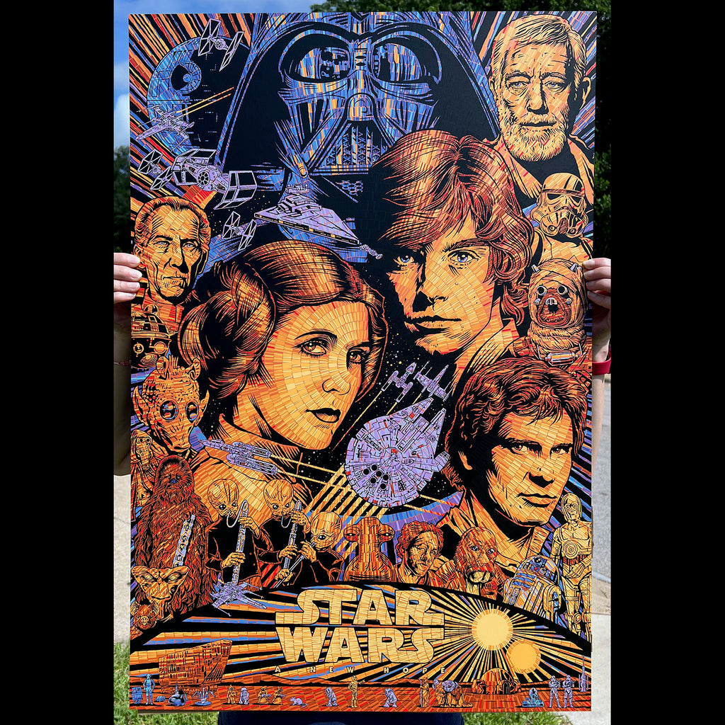 Star Wars New Hope silkscreen poster Todd Slater Luke Skywalker Leia Obi-Wan Darth Vader Tarkin Greedo Sandcrawler Death Star Art of the year The best Star Wars art ever