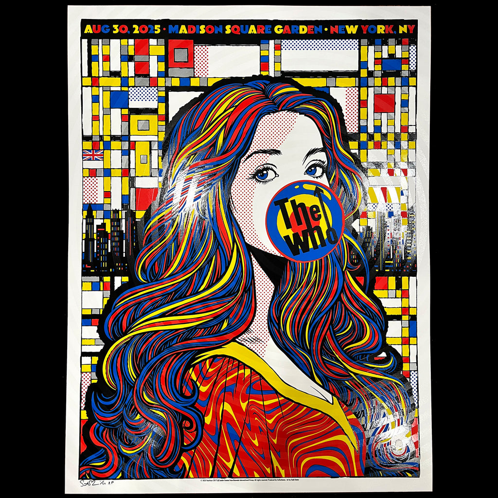 The Who poster by artist Todd Slater Madison Square Garden New York City NYC pop art Roy Lichtenstein Piet Mondrian pop art silkscreen serigraph