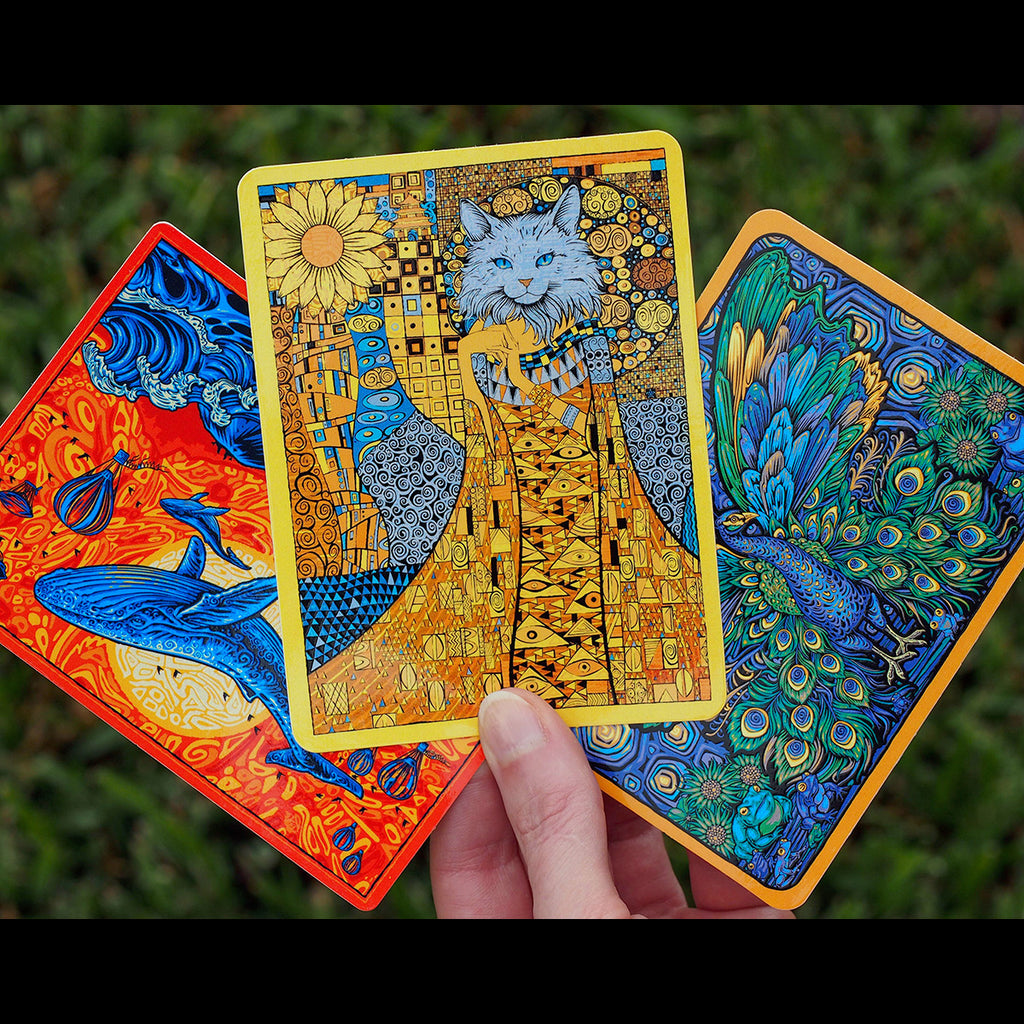 China Cat Sunflower, whale, peacock, stickers, Van Gogh