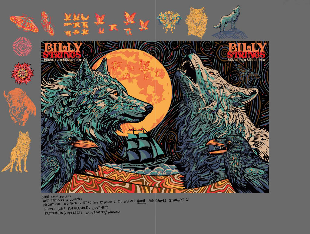 Billy Strings SET of two - wolf odyssey