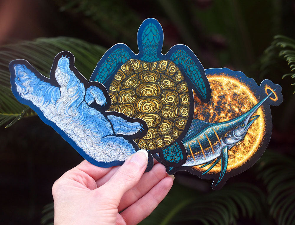 Sticker set - Caine, Turtle and Marlin