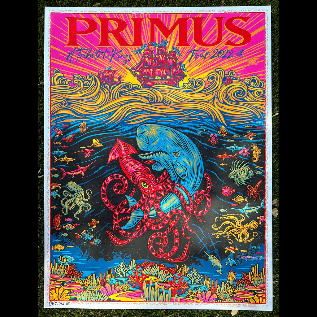 Primus Sailing the Seas of Cheese silkscreen poster screen print Todd Slater squid and whale