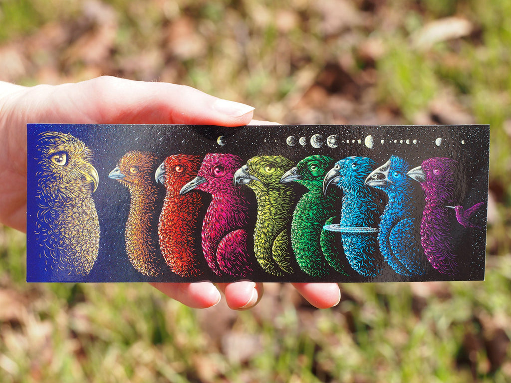 Sticker set - Bat, Peacock and Universe Birds