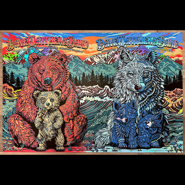 Dave Matthews Band Poster bear wolf Todd Slater Bioworkz Colorado silkscreen