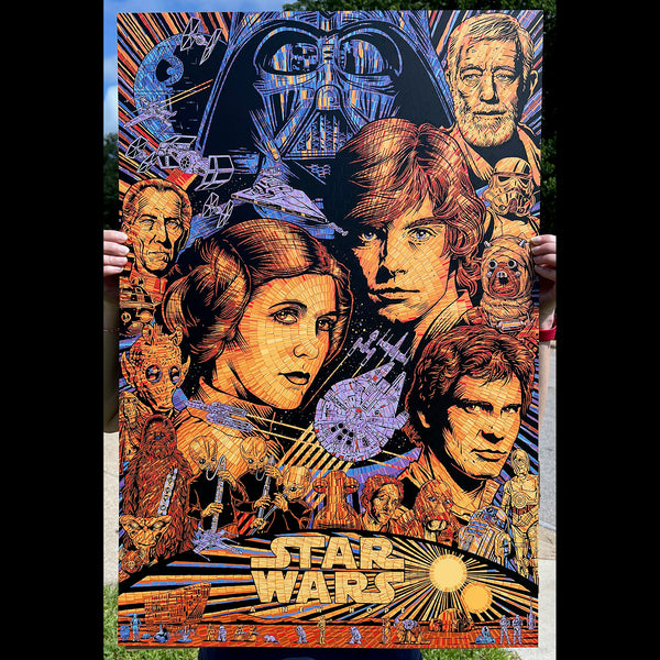 Star Wars New Hope silkscreen poster Todd Slater Luke Skywalker Leia Obi-Wan Darth Vader Tarkin Greedo Sandcrawler Death Star Art of the year The best Star Wars art ever